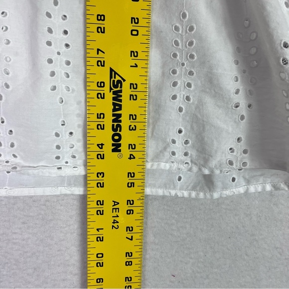 CASLON White Eyelet Cotton Top Short Sleeve Blouse - Picture 14 of 15